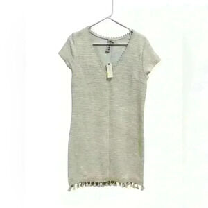 NWT Anthropologie Dolan Tassel Tunic Dress Left Coast Collection Cream M‎